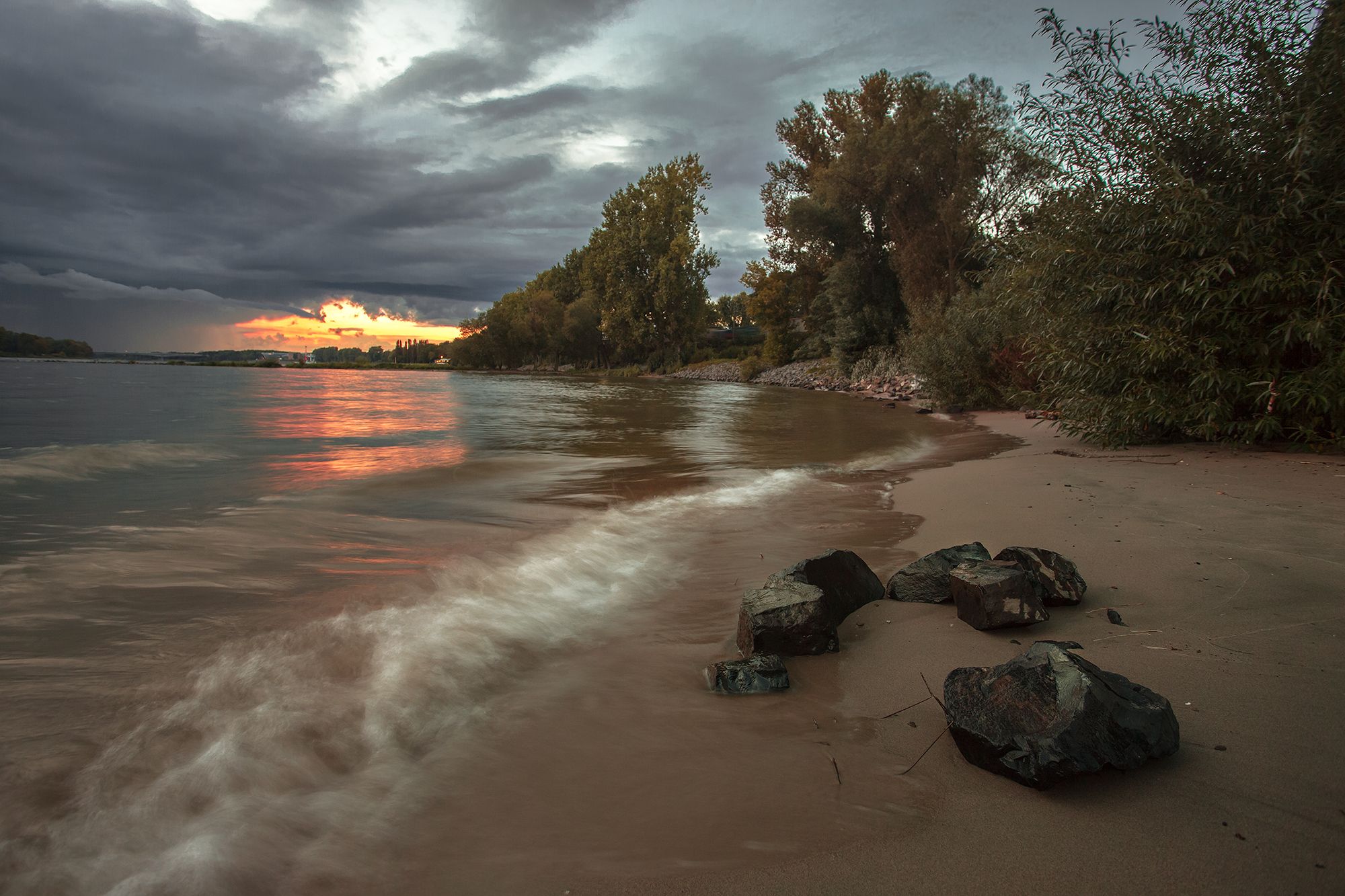 Rhine Shore in Oberdollendorf, Bonn, Germany