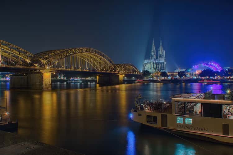 Cologne Cathedral from north of Hohenzollern Bridge