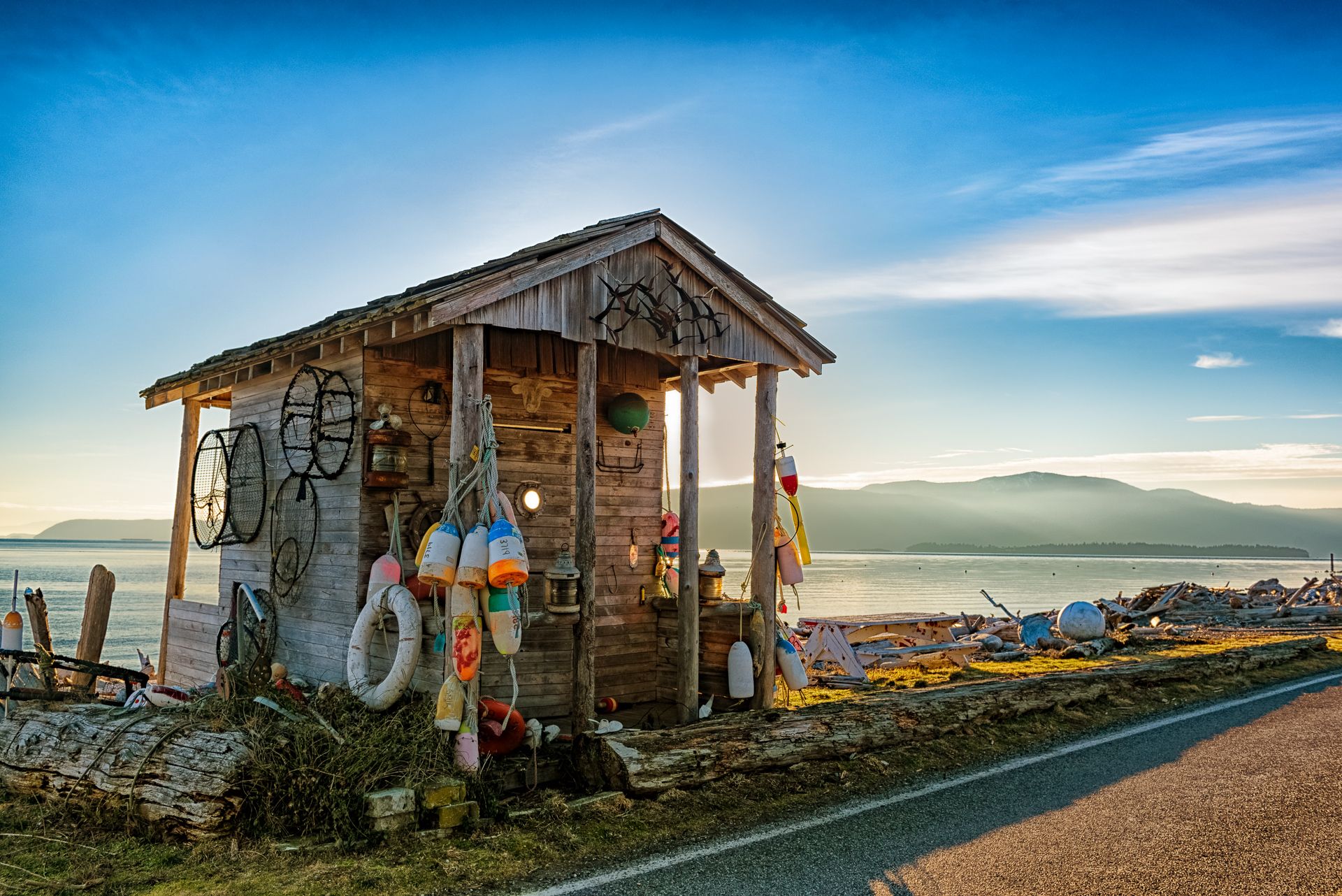 Fishing shed, Legoe Bay, USA