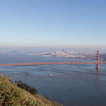 Golden Gate Bridge with San Francisco and Alcatraz, USA