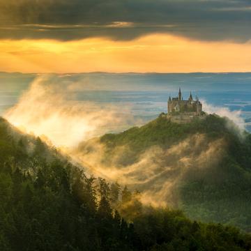 The view on Hohenzollern Castle from Zellerhorn Gipfel, Germany