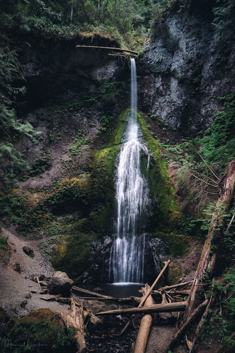 Marymere Falls from Lower View, USA