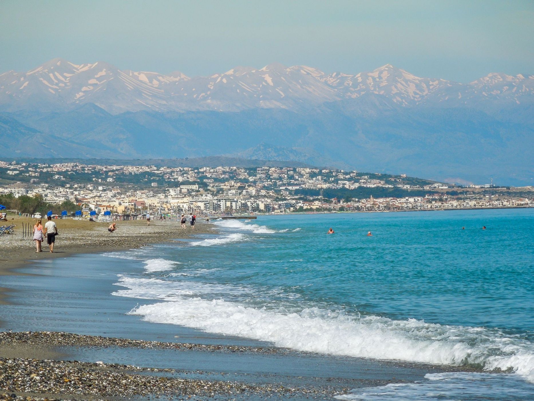Rethymnon between sea and mountains, Greece