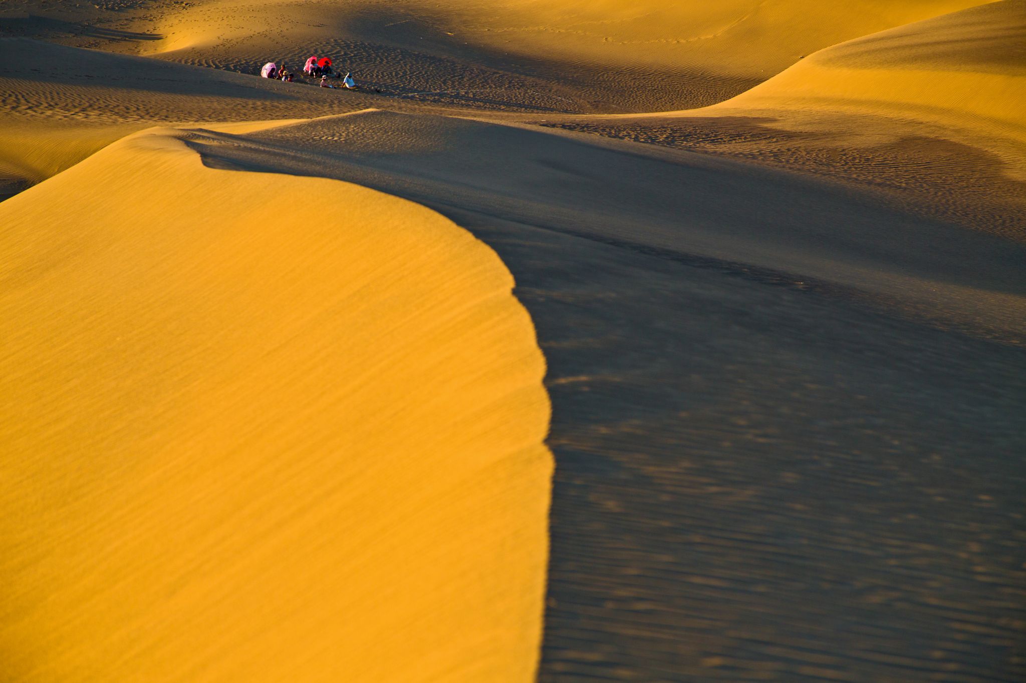 Sand bathing in the Taklamakan Desert, China
