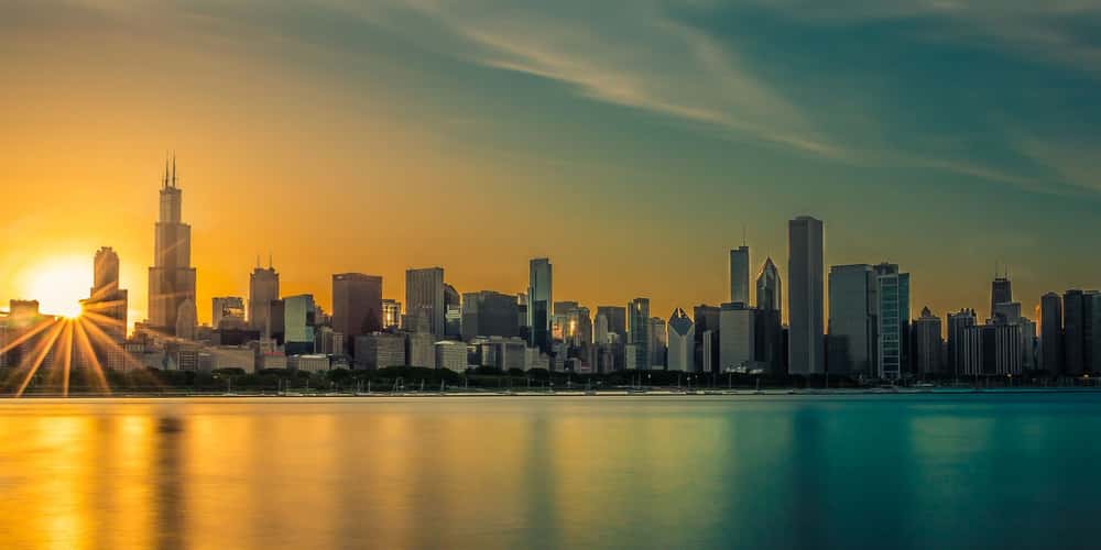 Skyline of Chicago from Adler Planetarium