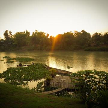 Sunrise over Mekong branch, Cambodia