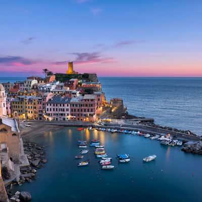 Sunset on Vernazza, Italy