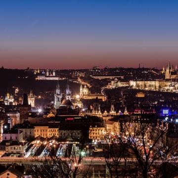 The Prague Castle seen from the Vitkov Hill, Czech Republic