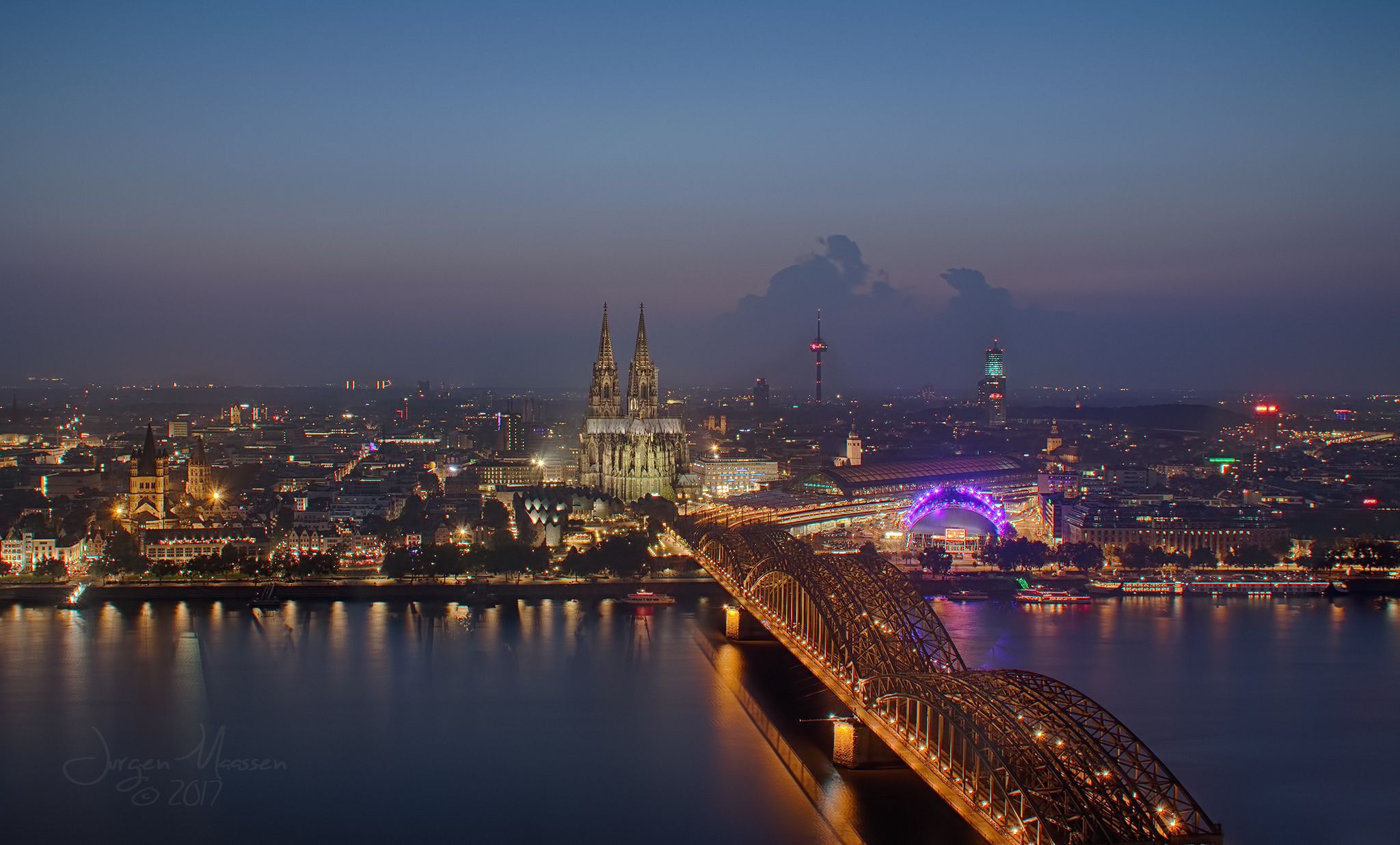 View from Triangle Tower in Cologne, Germany