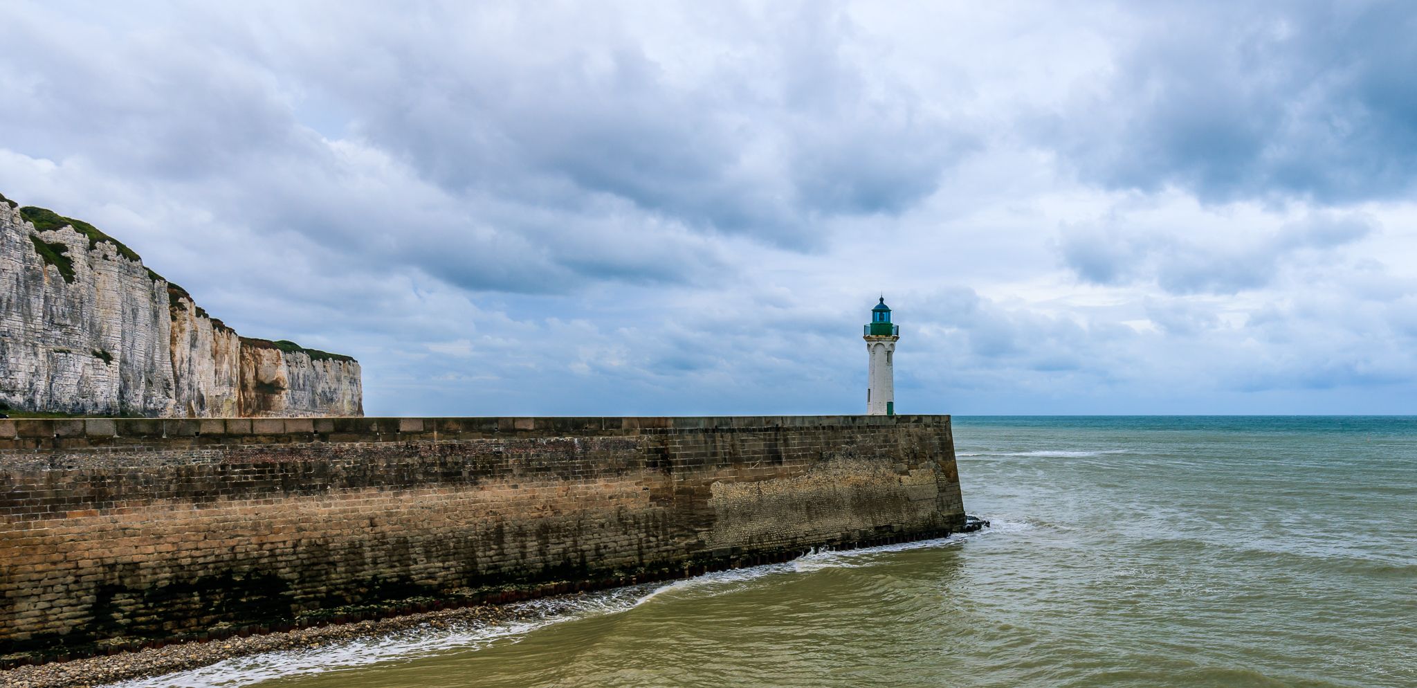 Harbour mouth of Saint-Valéry-en-Caux, western pier, France