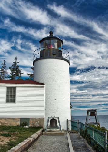 In front of the Bass Harbor Head Lighthouse