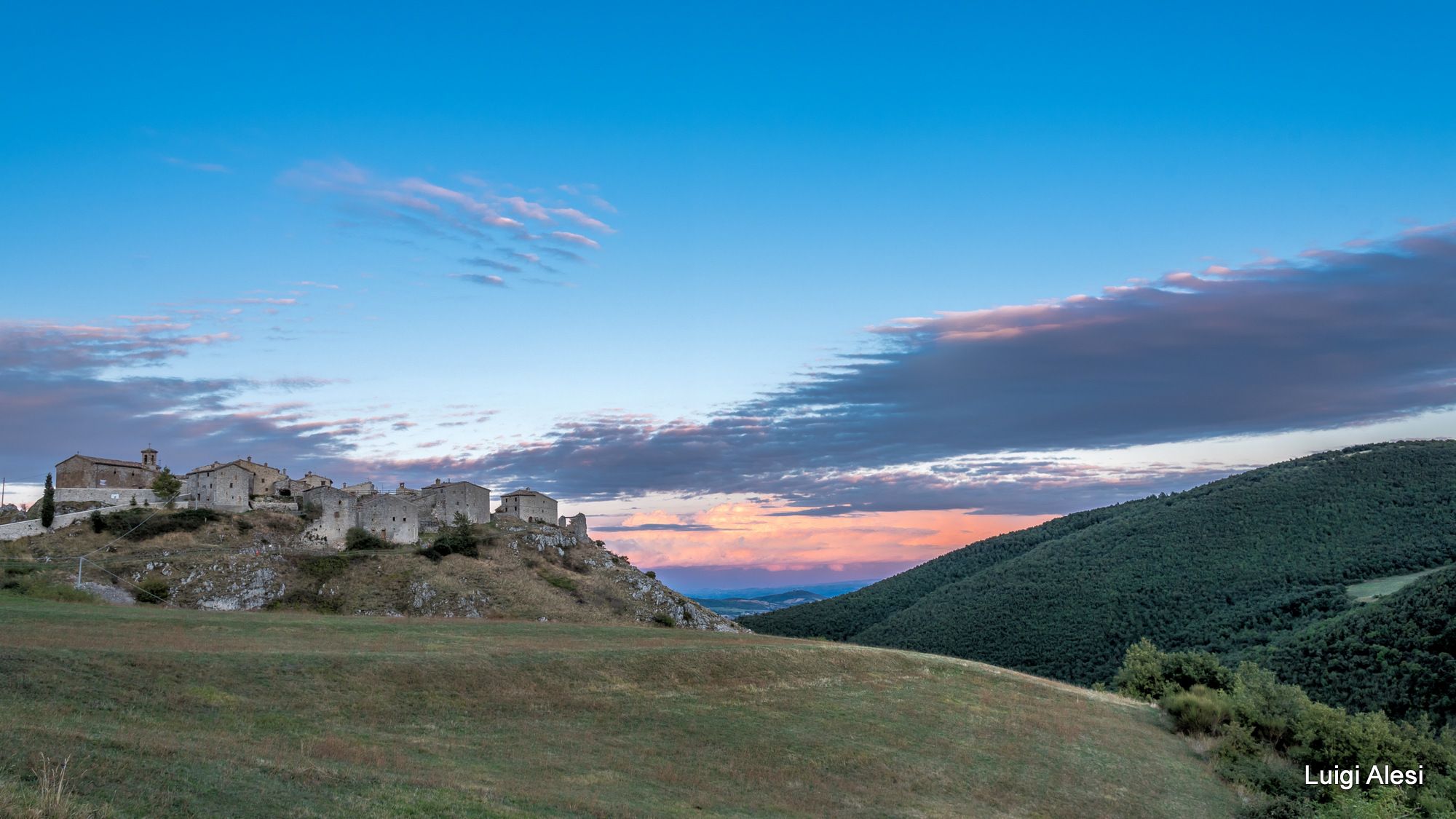 Elcito at sunset, Italy