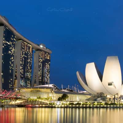 Helix Bridge & Marina Bay Sands, Singapore, Singapore