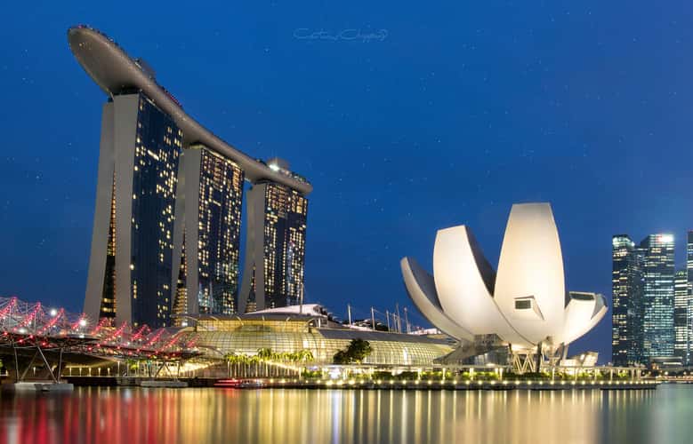 Helix Bridge & Marina Bay Sands, Singapore