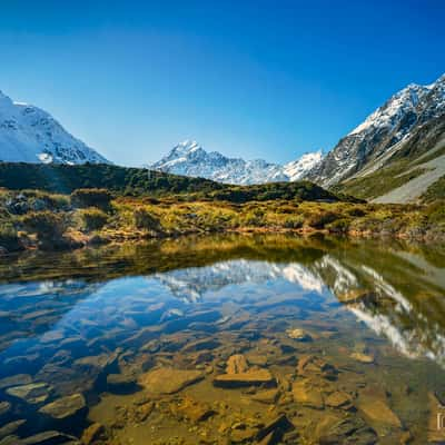 Hidden Tarn along Hooker Valley Track, New Zealand