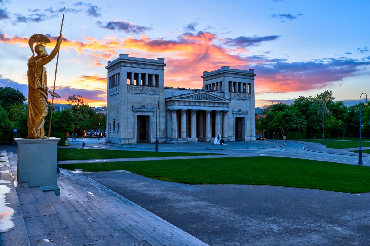 Königsplatz at sunset, Munich, Germany