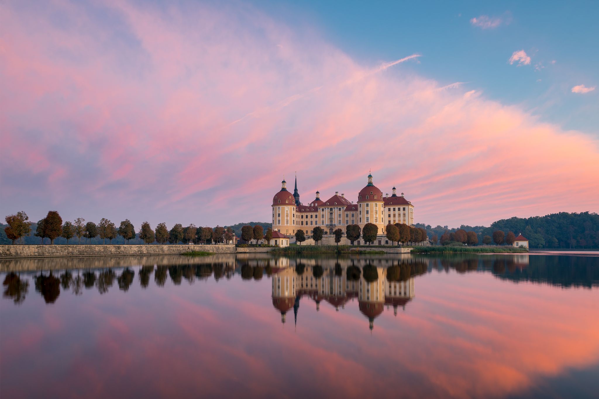 View from the Castle Pond, Moritzburg Castle, Germany