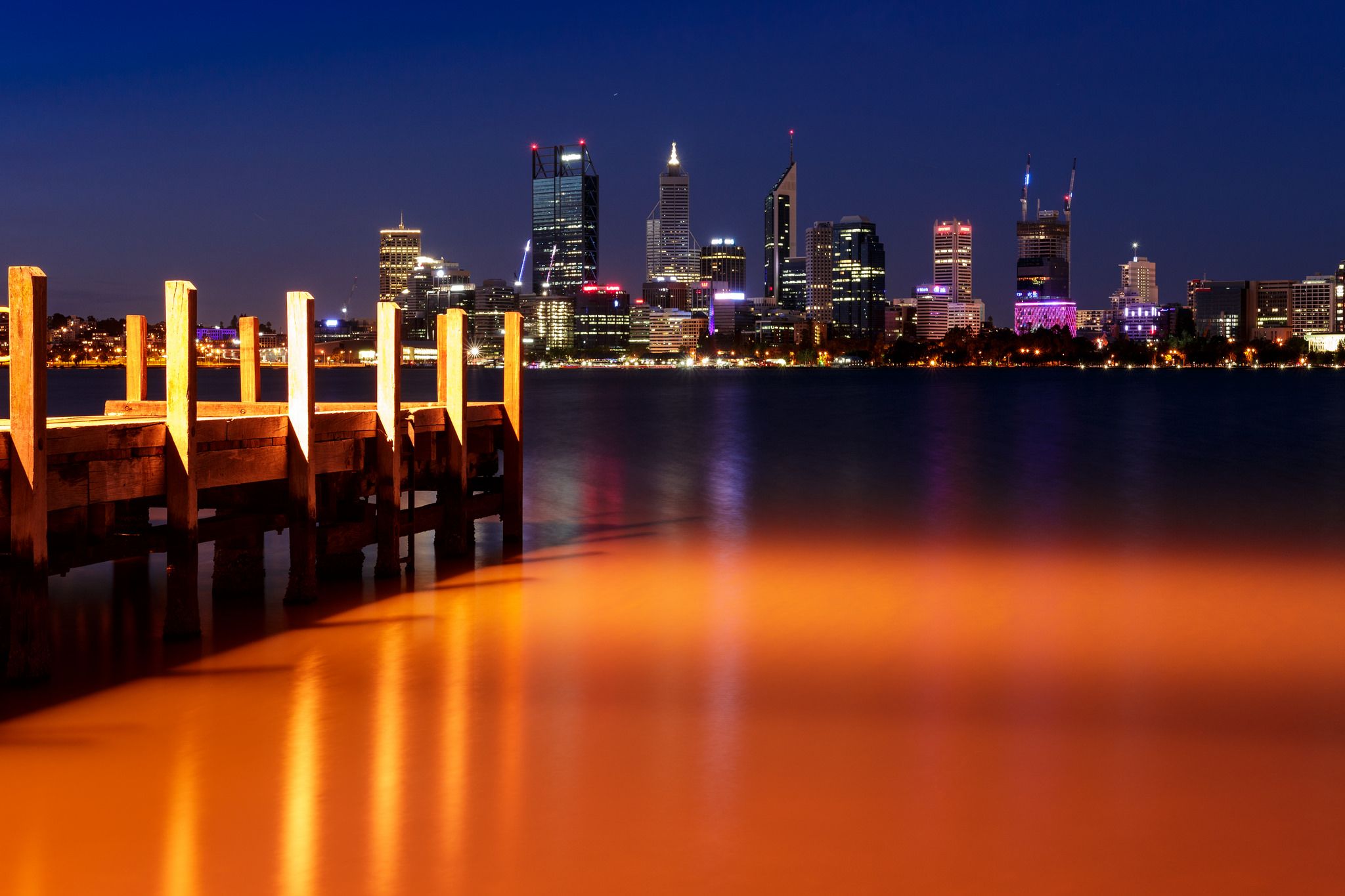 Perth City from the Coode Street Jetty, Australia