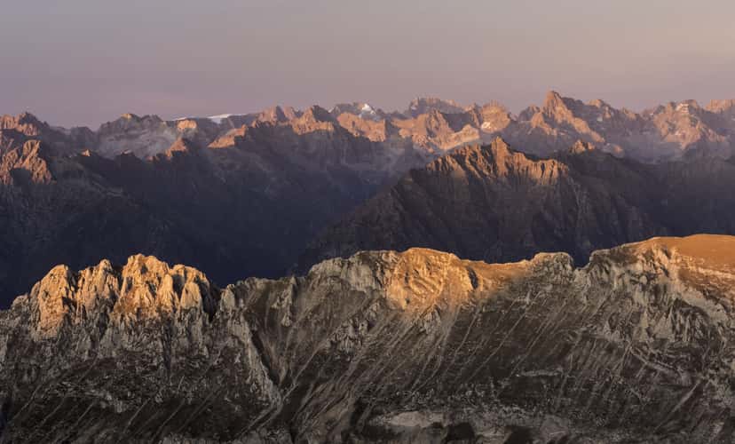 Pic de Bure, panoramic view on Les Ecrins national park
