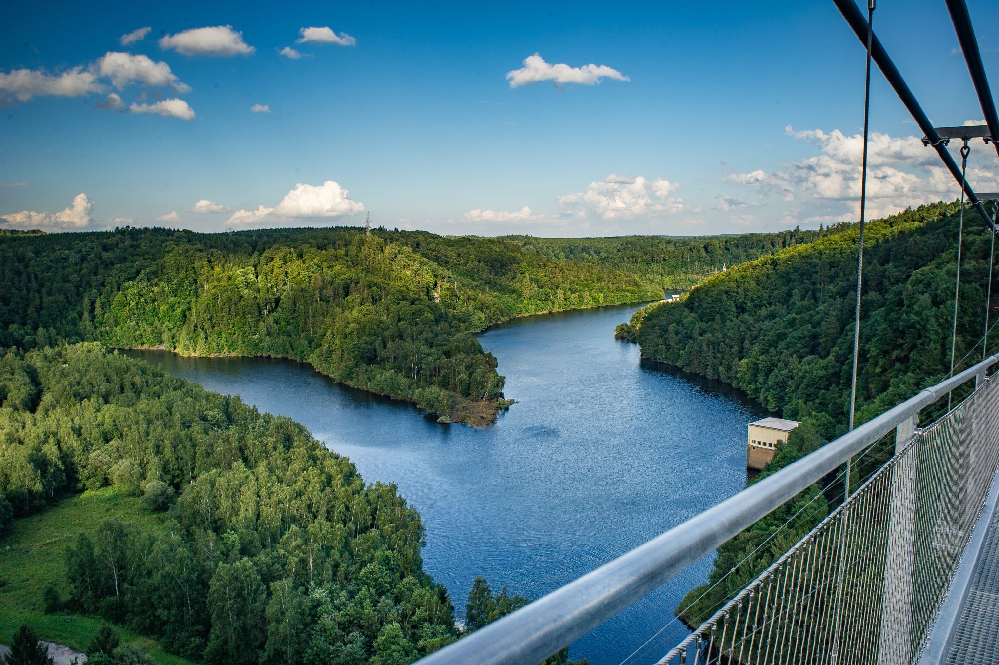 Seilhängebrück bei der Rappbodetalsperre, Germany