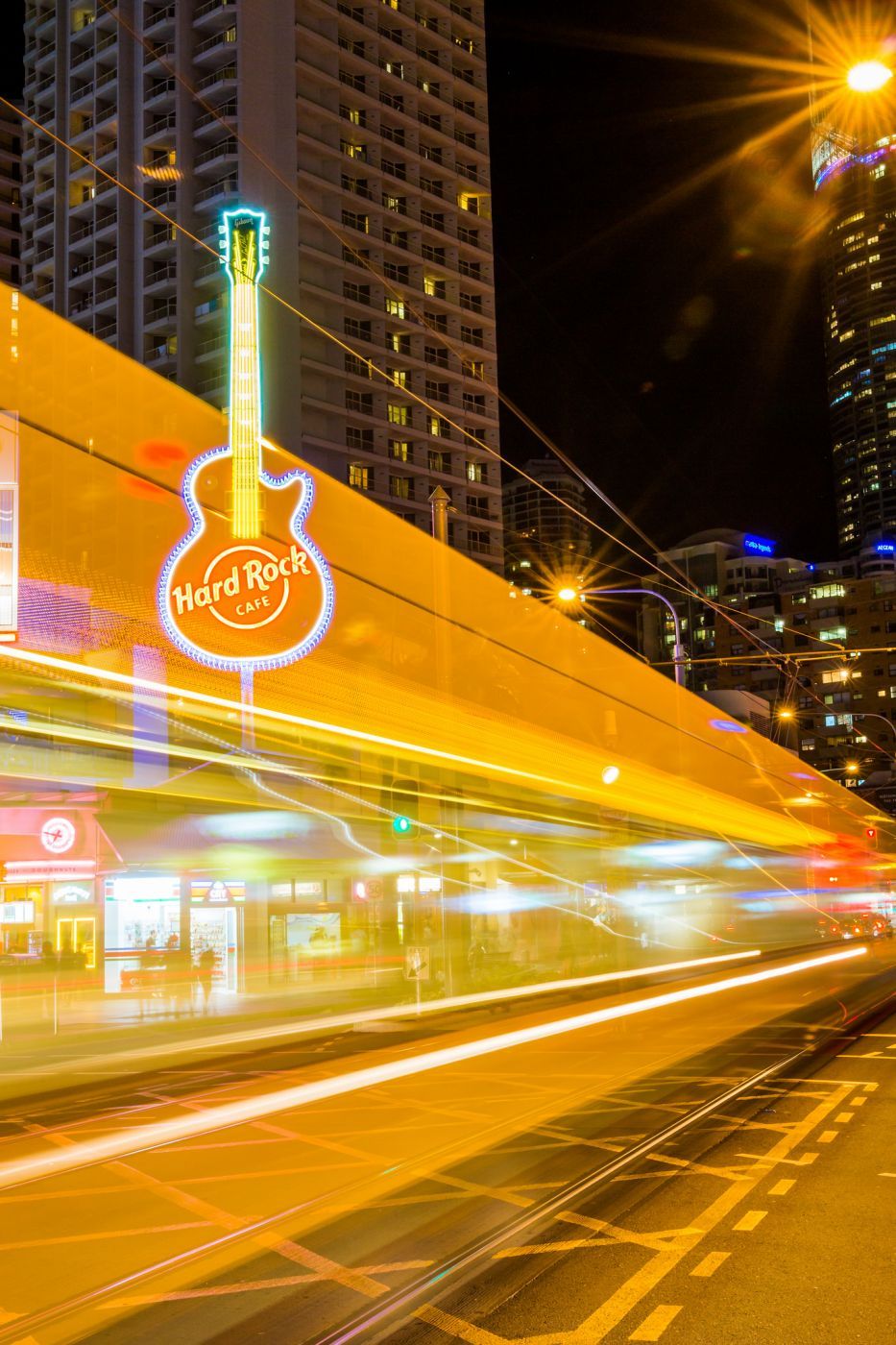 Surfer's Paradise Tram and Hard Rock Cafe, Australia