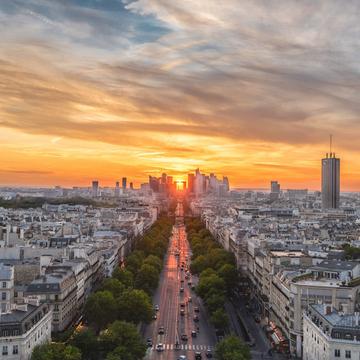 View from Arc de Triomphe, Paris, France