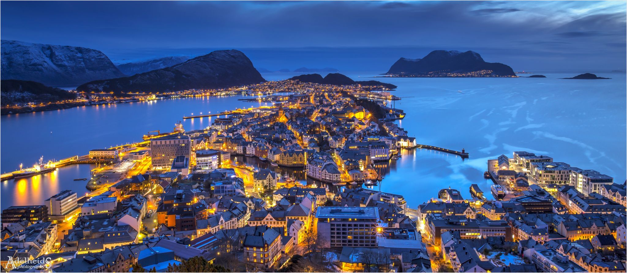 View over Ålesund from Fjellstua Viewpoint, Norway