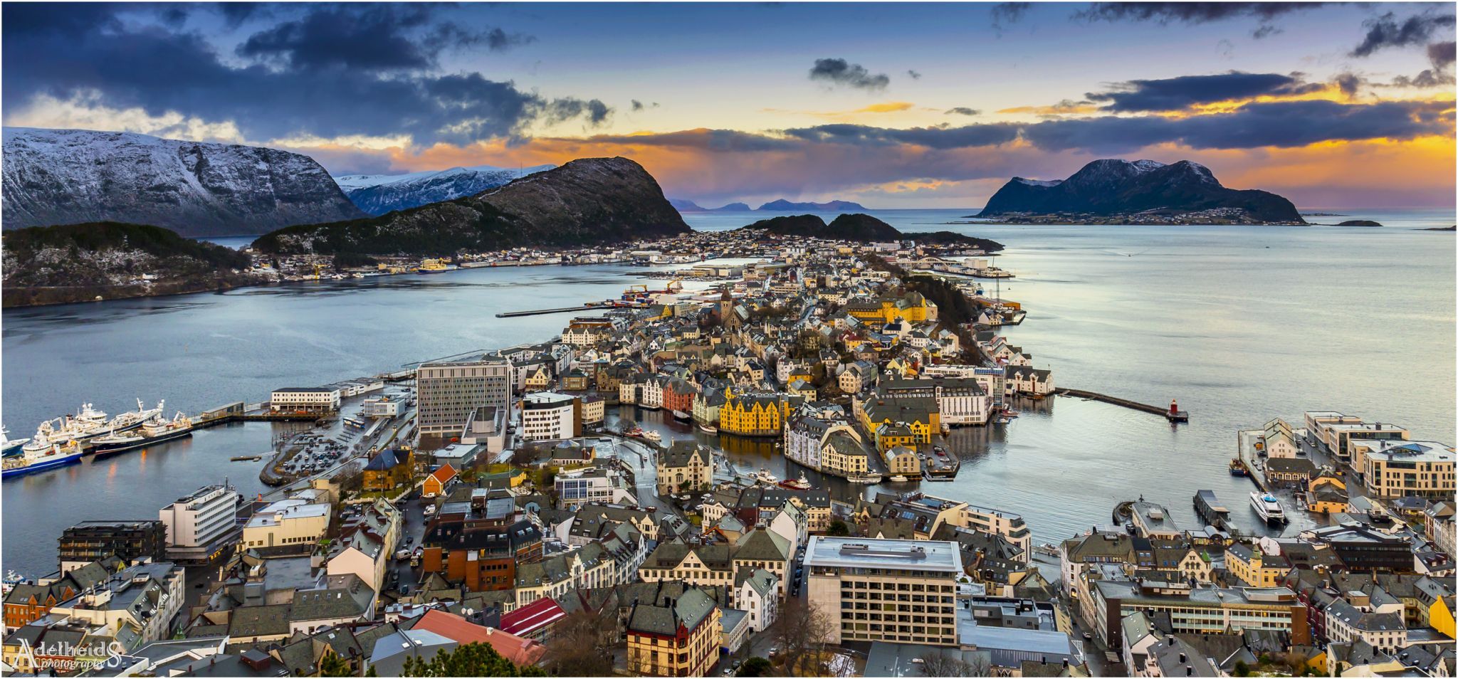 View over Ålesund from Fjellstua Viewpoint, Norway
