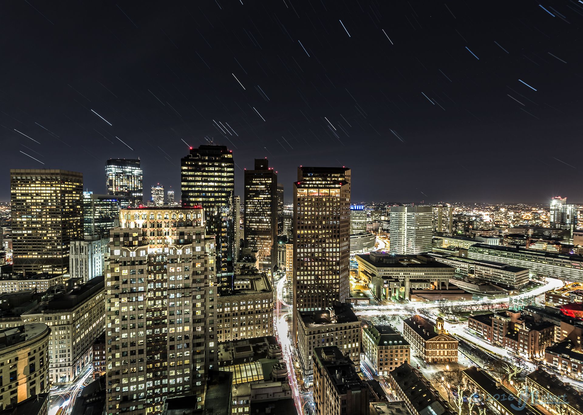 View from Clock Tower, Custom House, Boston, USA