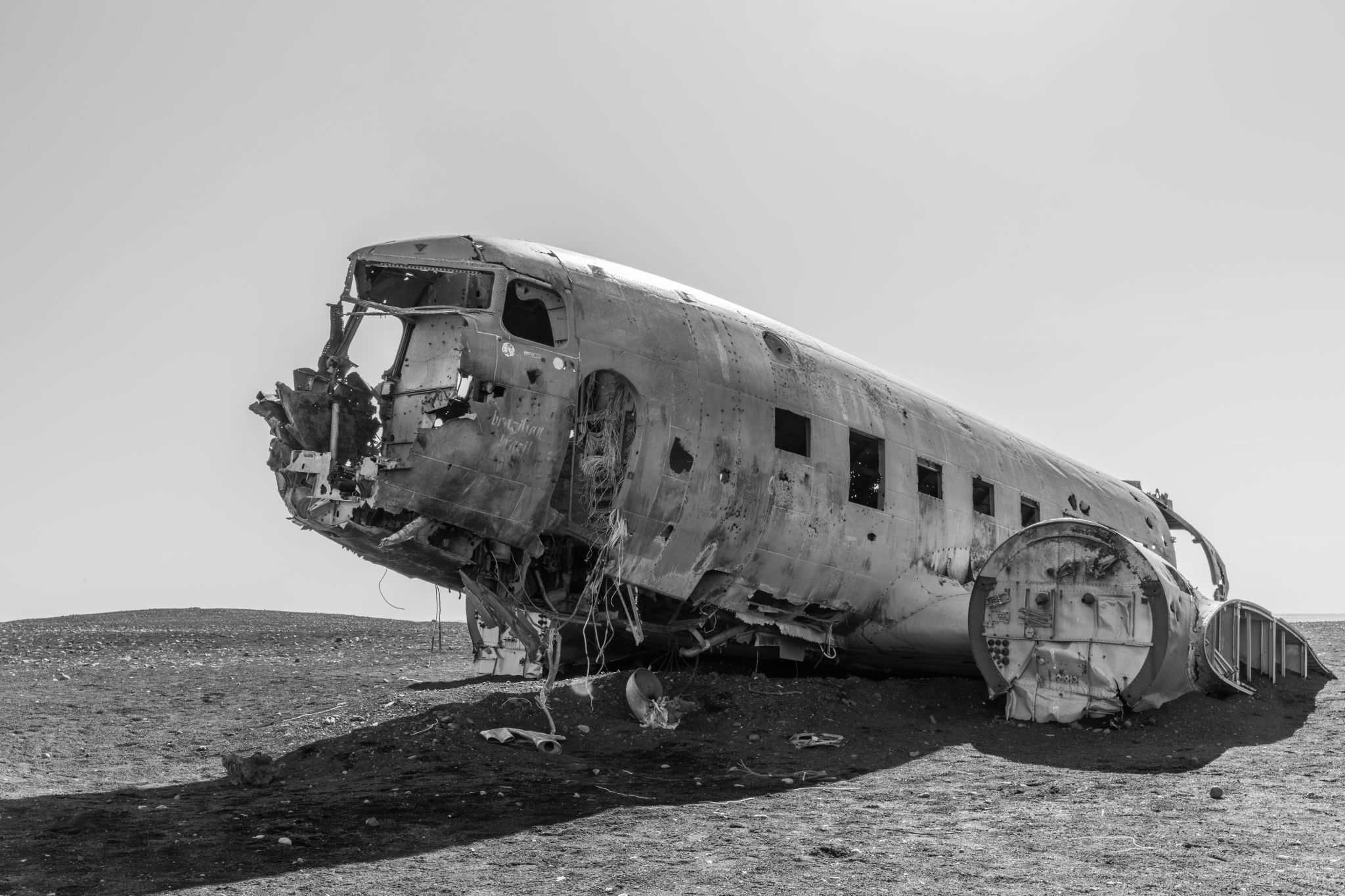 Solheimasandur Plance Wreck from the front, Iceland