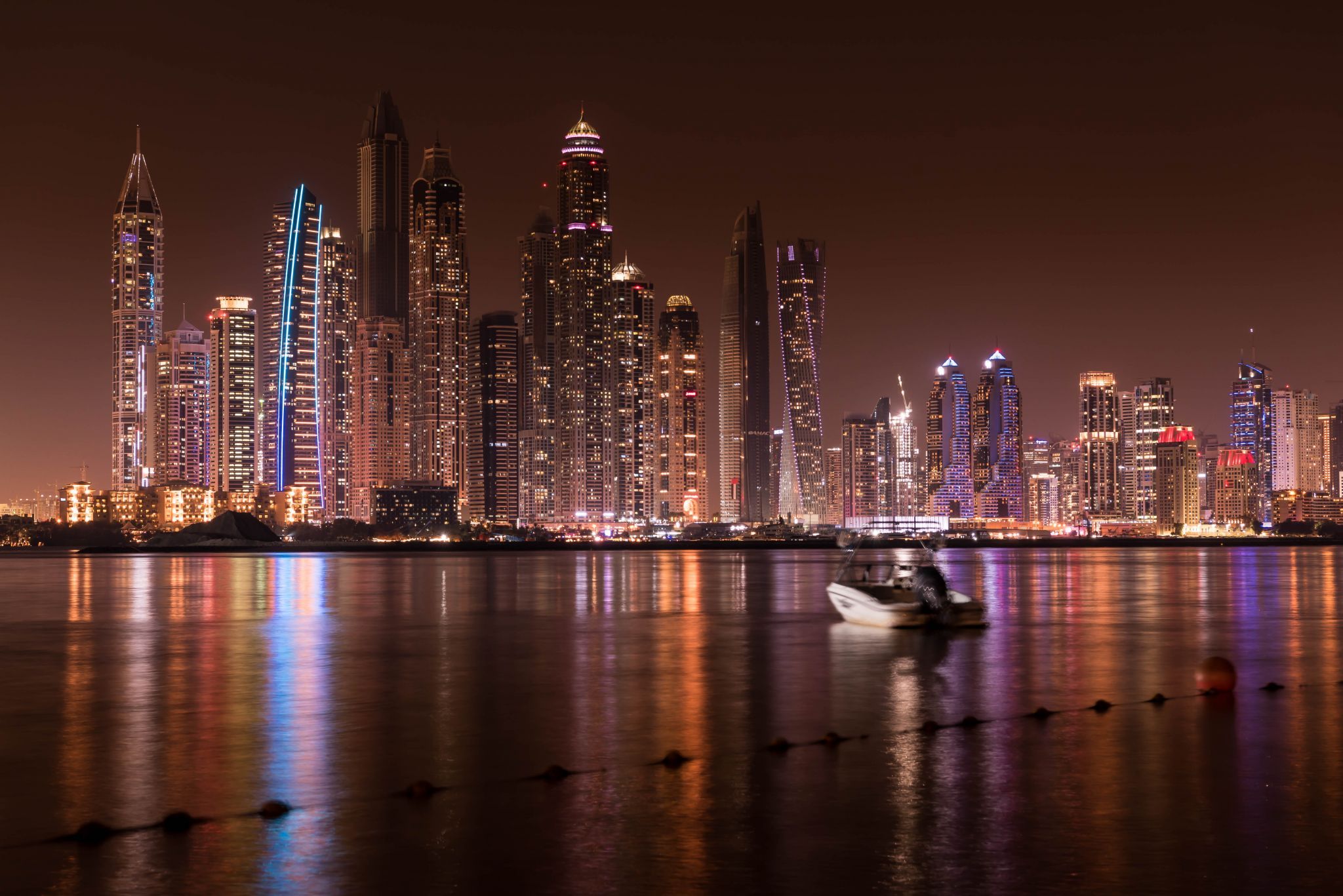 Dubai Marina view from Palm Jumeirah, United Arab Emirates