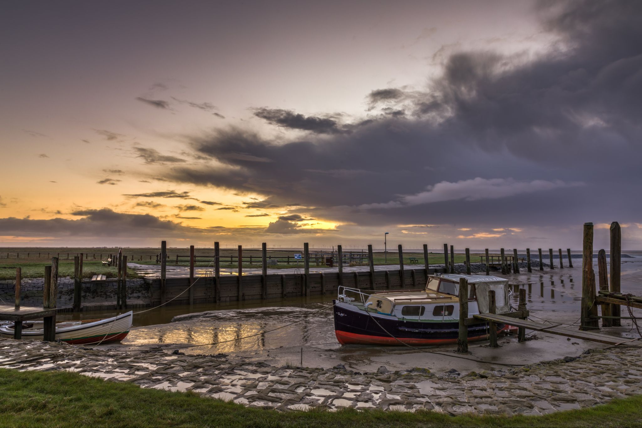 Haven of Hallig Oland, Germany