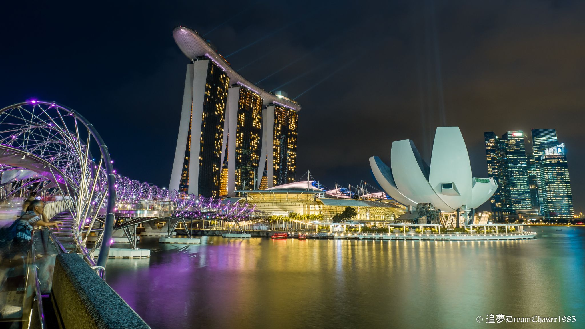 Helix Bridge & Marina Bay Sands, Singapore, Singapore