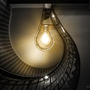 Light bulb staircase, Prague, Czech Republic