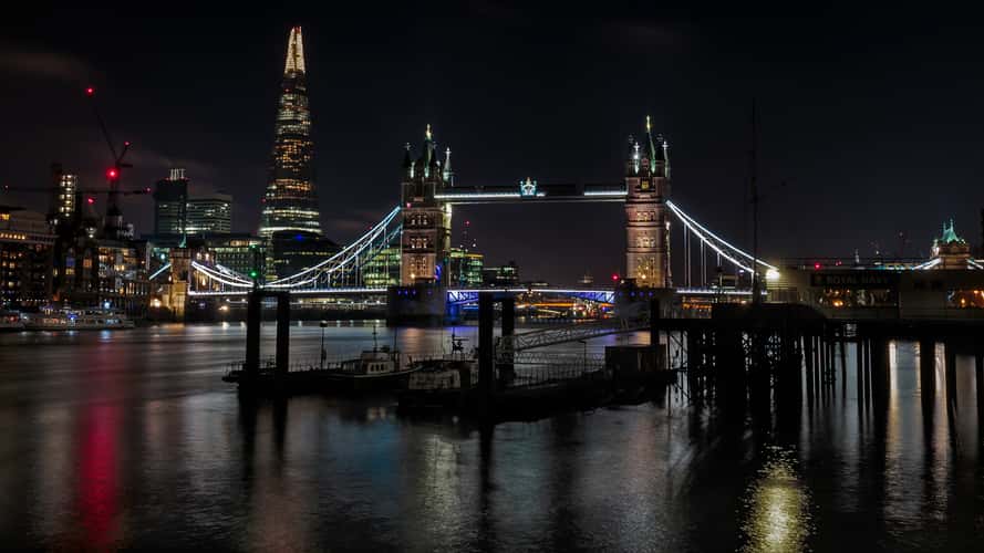 View to Tower Bridge and The Shard, London