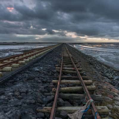 Lorenbahn from Hallig Oland to Hallig Langeneß, Germany