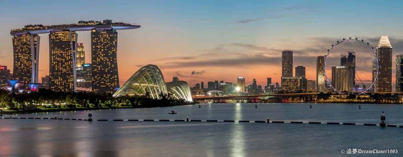 Marina Bay Sands from Marina Barrage