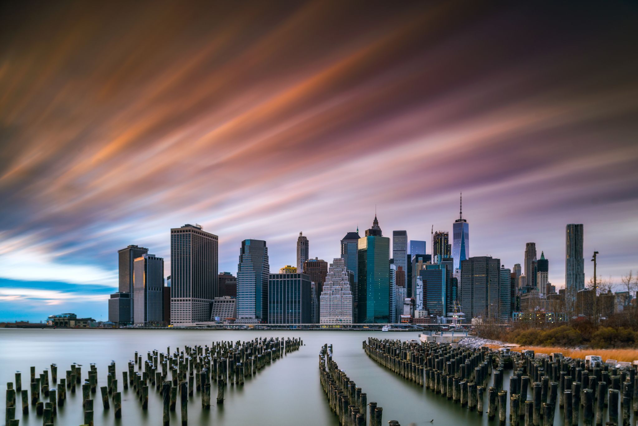 New York City Skyline from Pier 1, Brooklyn, USA