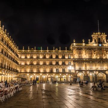 Plaza Mayor, Salamanca at night., Spain