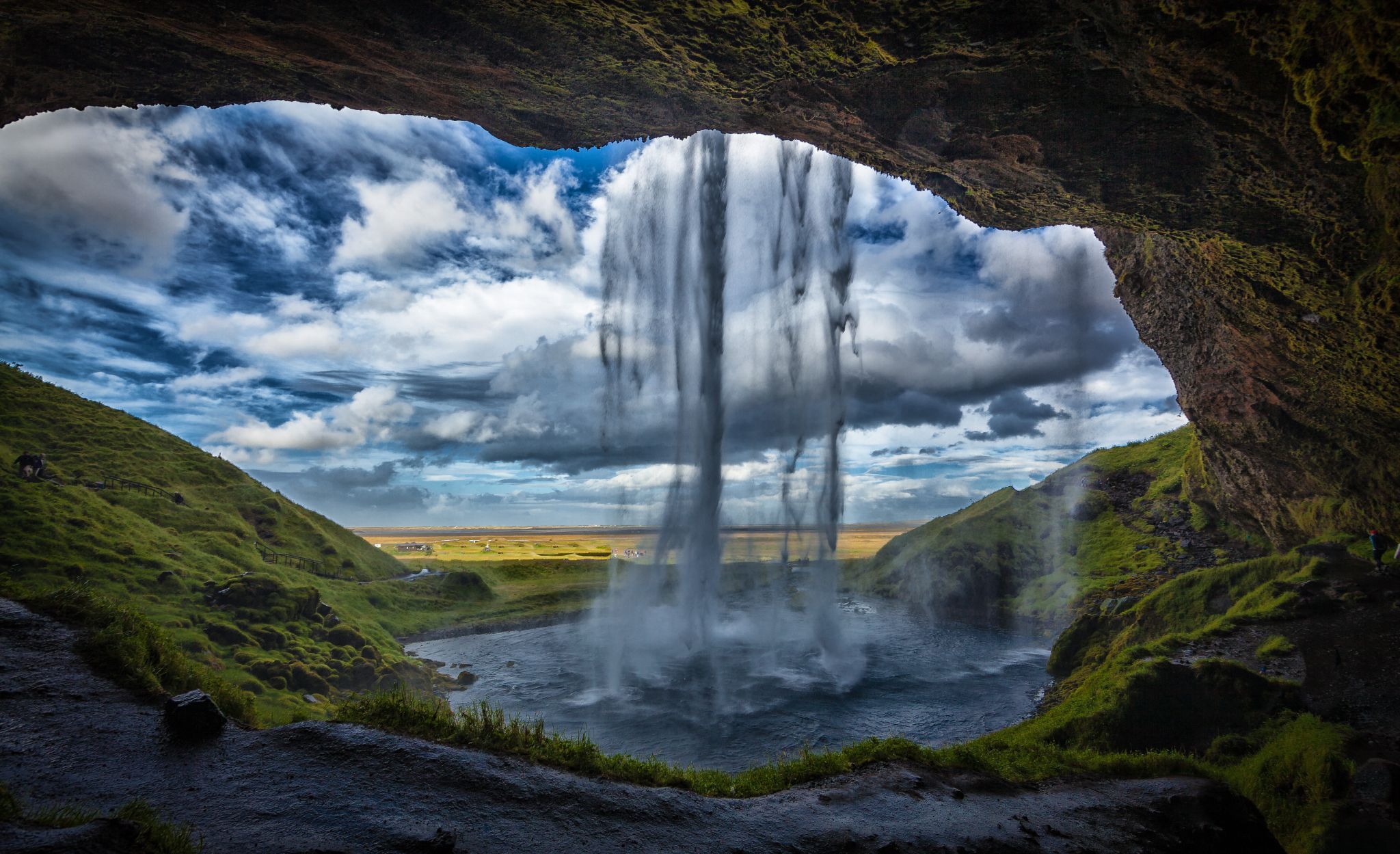 Behind the Seljalandsfoss, Iceland