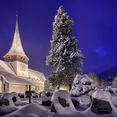 The church of Rougemont, Switzerland