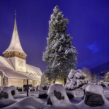 The church of Rougemont, Switzerland
