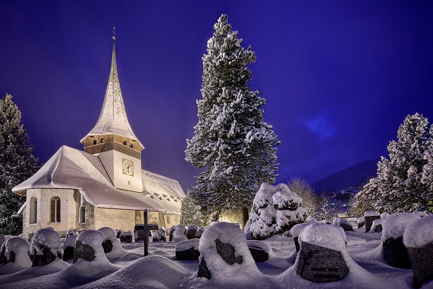 The church of Rougemont, Switzerland