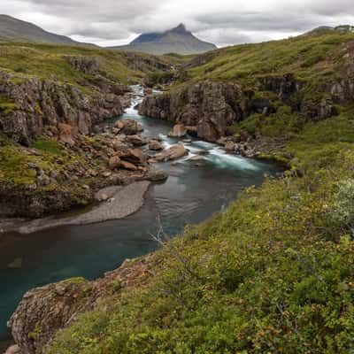 Tinnudalsá river near Breiðdalsvík, East Iceland, Iceland