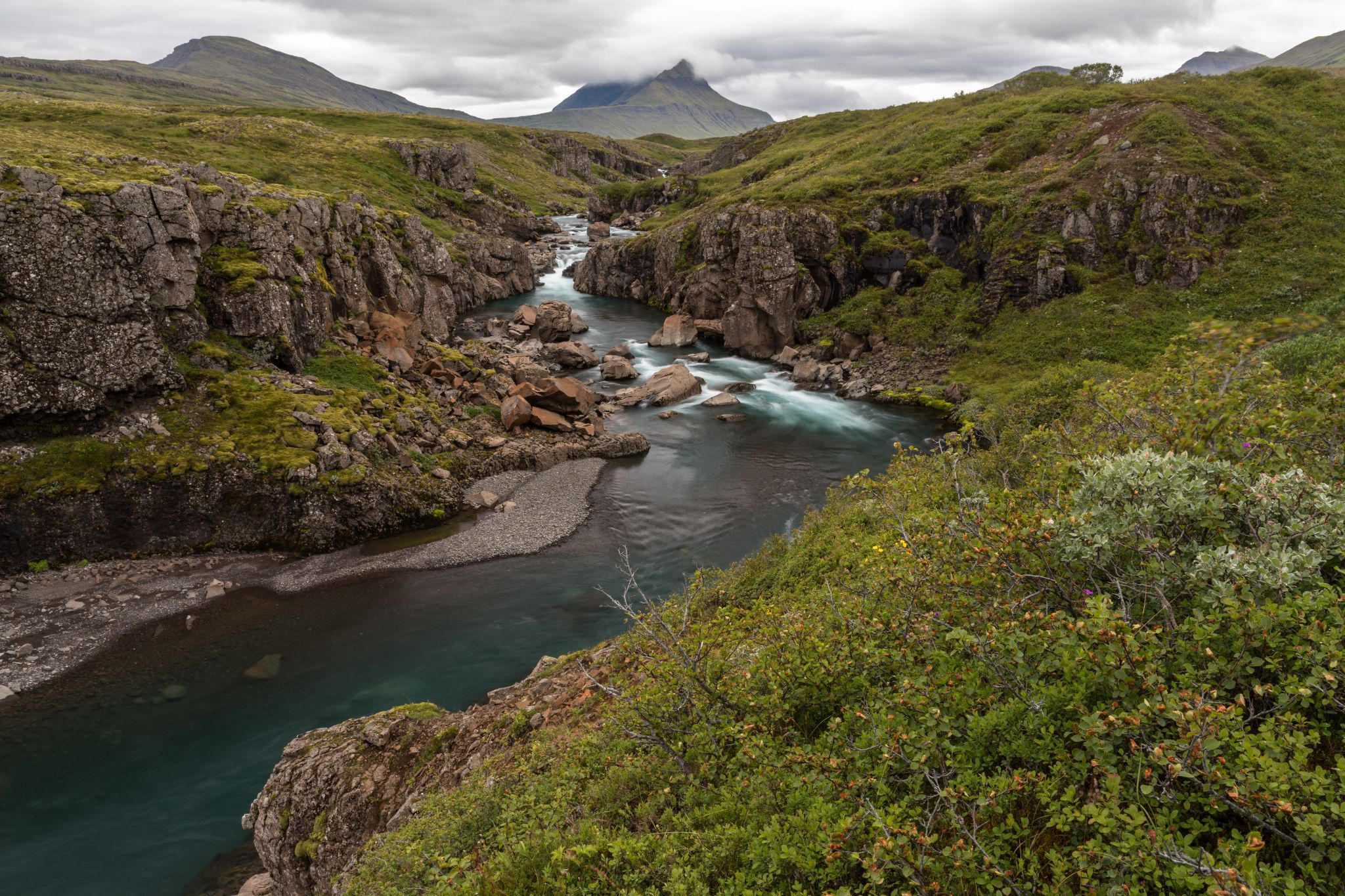 Tinnudalsá river near Breiðdalsvík, East Iceland, Iceland