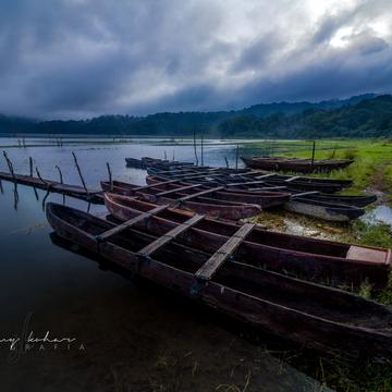 Wooden Boats of Lake Tamblingan, Bali, Indonesia