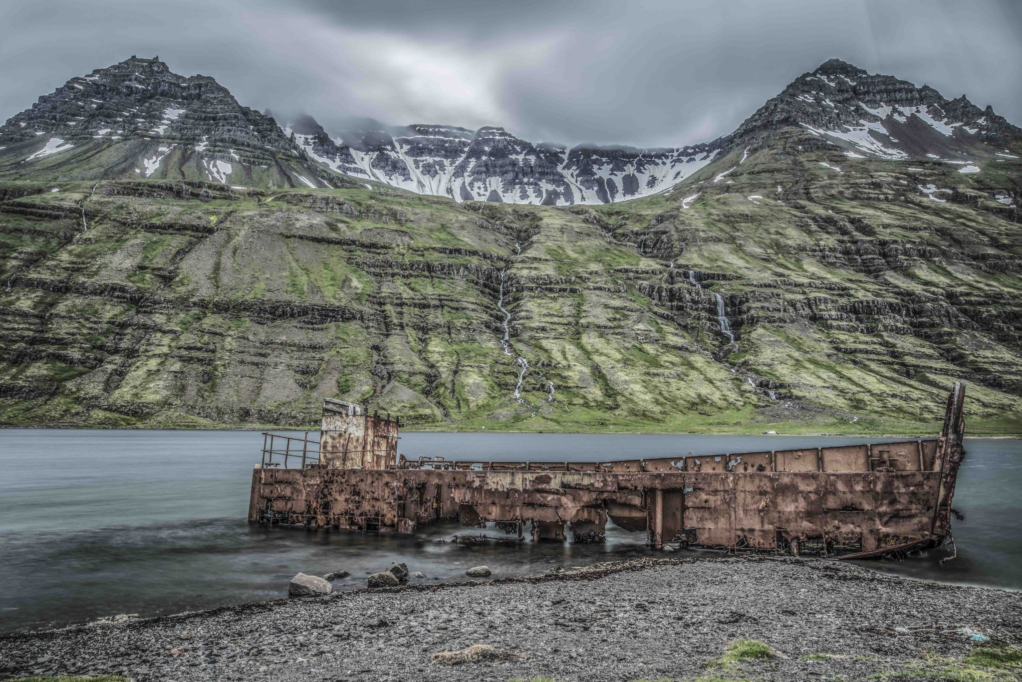 Abandoned landing craft, Iceland