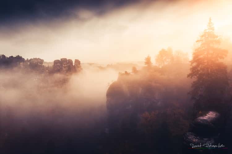 Basteibridge from Ferdinandstein, Saxon Switzerland