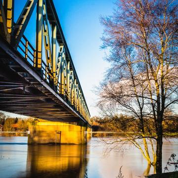 Bridge over the river Weser near Achim, Germany