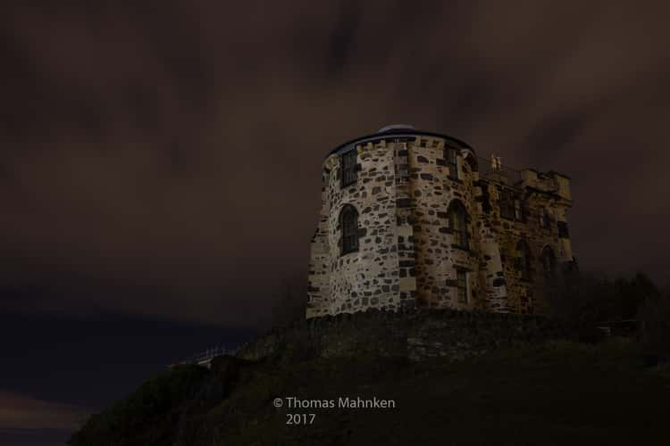 Observatory House on Calton Hill at Night, Edinburgh